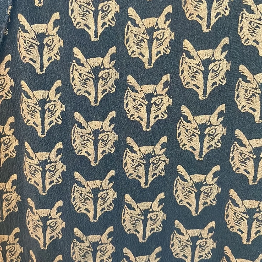 KOCH, Silk Gold Fox Tank Top Blouse, L - Picture 6 of 10